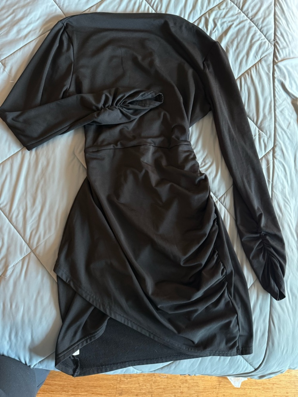 Long Sleeve Black Bodycon Dress - Women